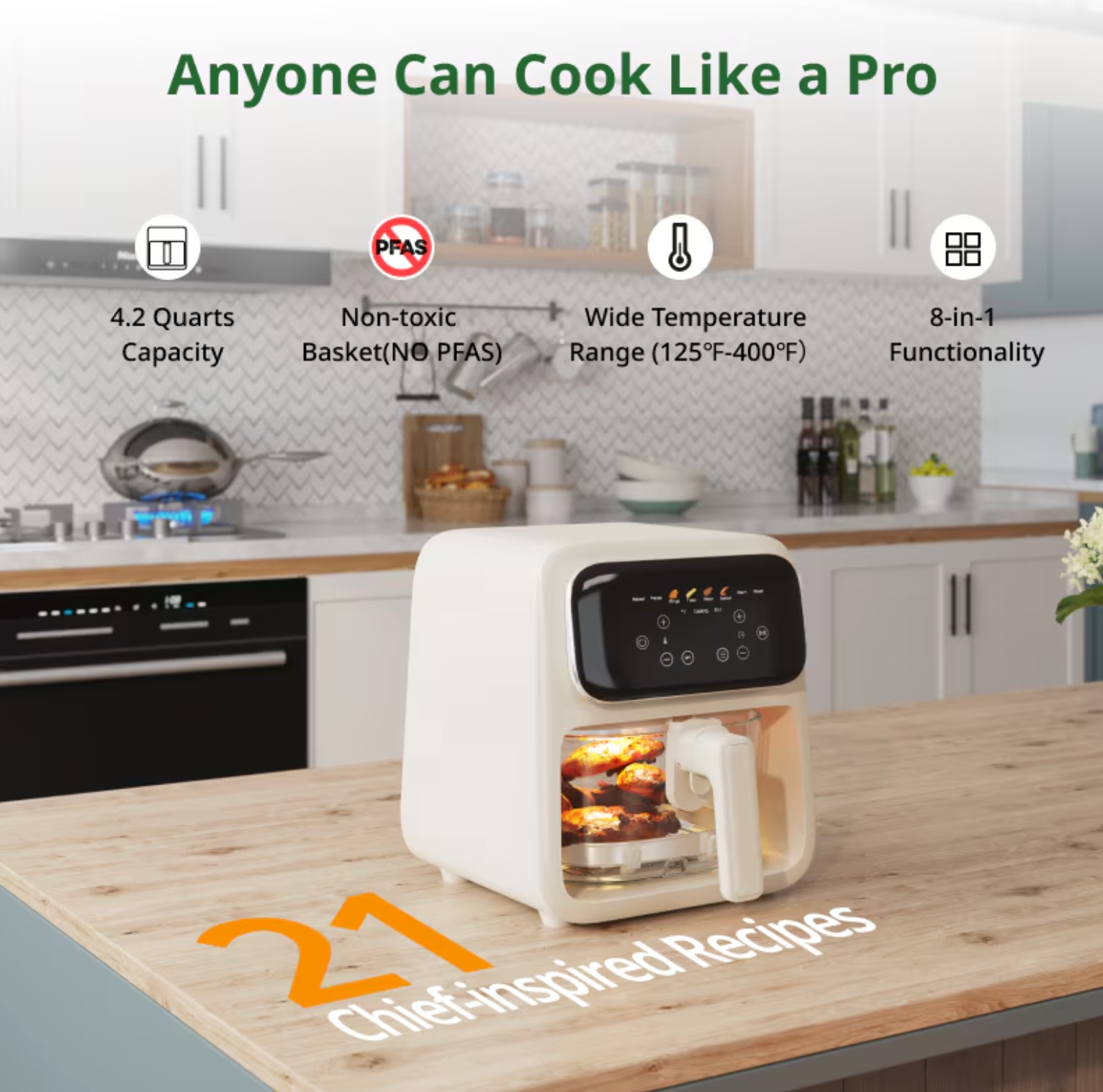 Flexispot Glass Air Fryer Toxin-Free